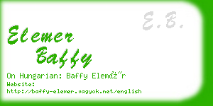 elemer baffy business card